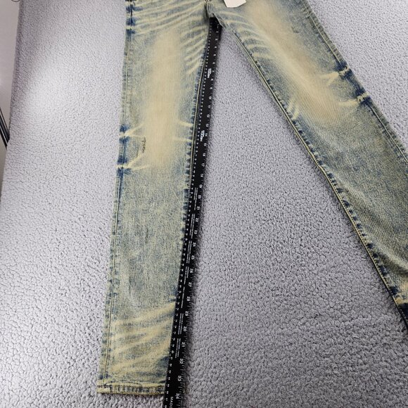 mnml Jeans Mens 31 Blue X146 Stretch Distressed Skinny Fit Denim - Picture 10 of 16